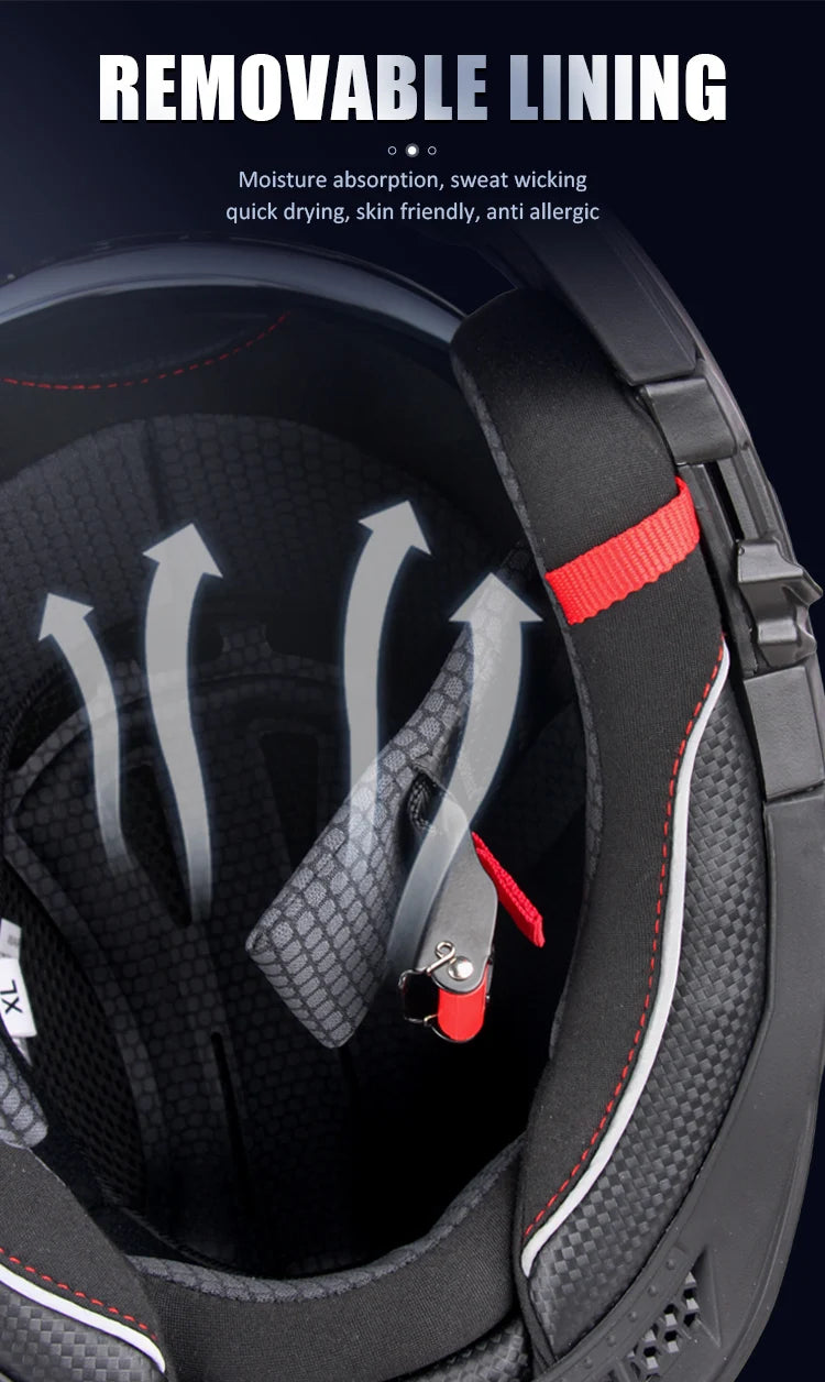 Uchoose-d'expériences intégraux approuvés DOT pour hommes et femmes, équipement de protection contre les collisions, casque rabattable pour moto, double pare-soleil