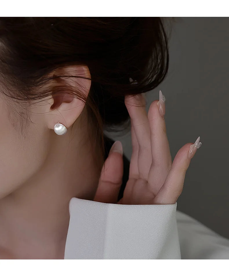 Boucles d'oreilles créoles géométriques coréennes en argent regardé 925, cadeau de bijoux sexy, simple, tempérament exquis, semi-vente chaude