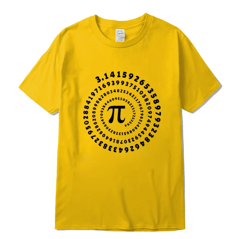T-shirt Homme 100% Coton – Pi Design Drôle, Col Rond, Manches Courtes, Été