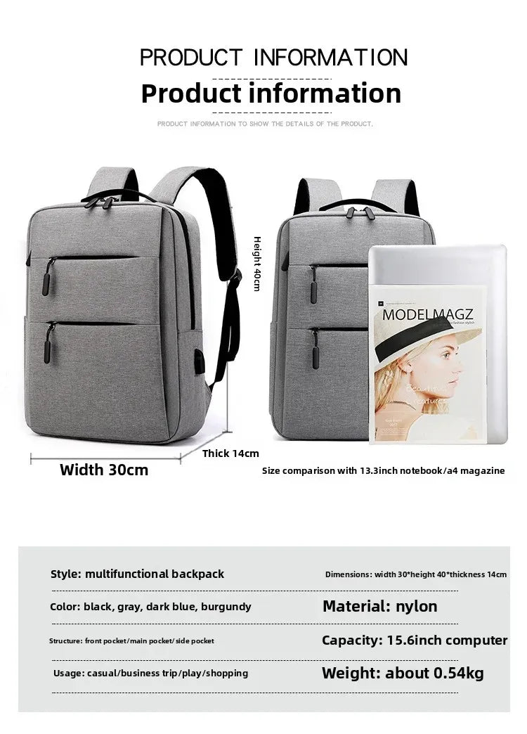 Sac à Dos Business Unisexe en Nylon 20-35L – Élégant et Durable