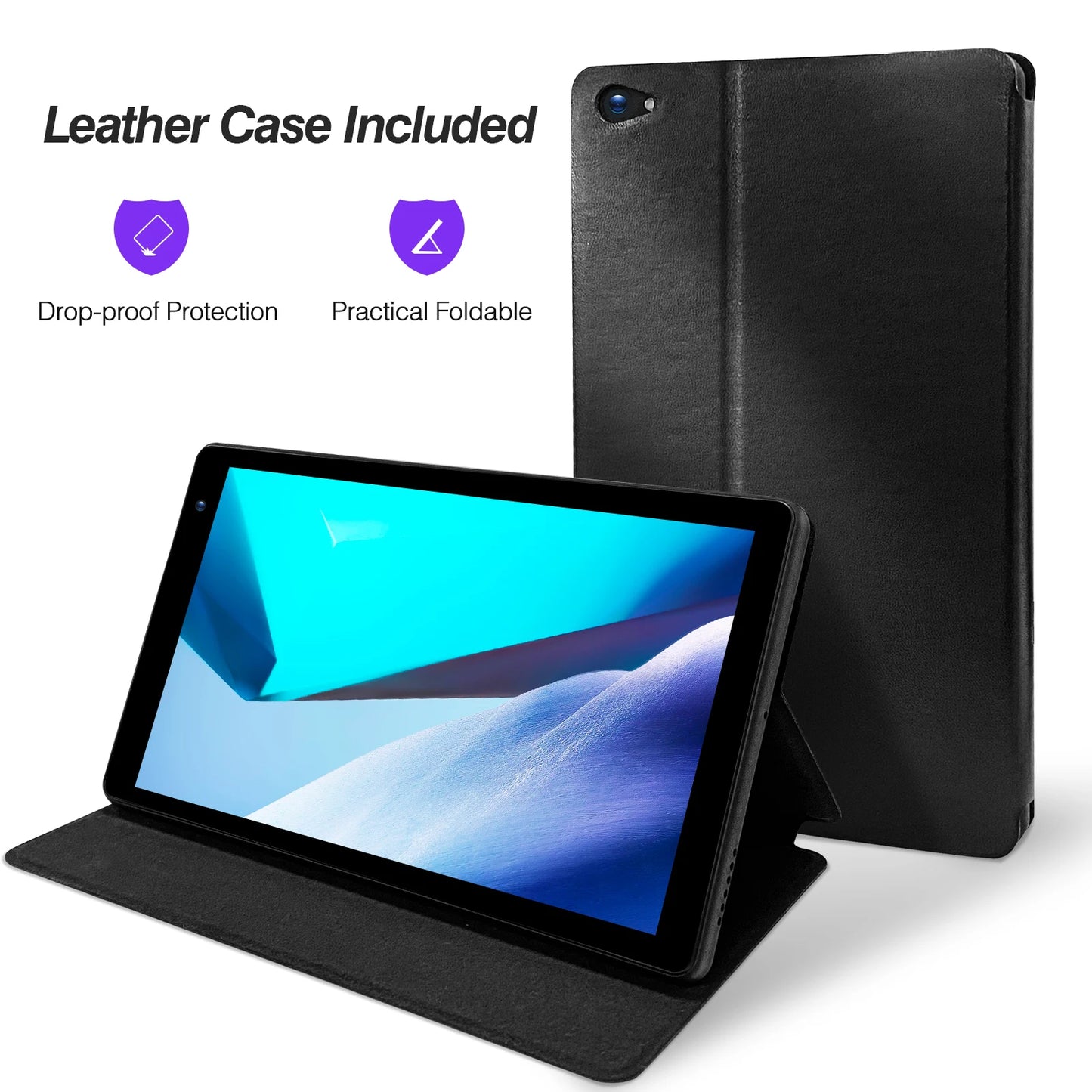 ITOM-Tablette PC de 7 Pouces, 32 Go, Android 11, avec Façades, Processeur Core, Écran HD IPS, Caméra pour Touristes, Wifi, avec Étui de Protection en PU