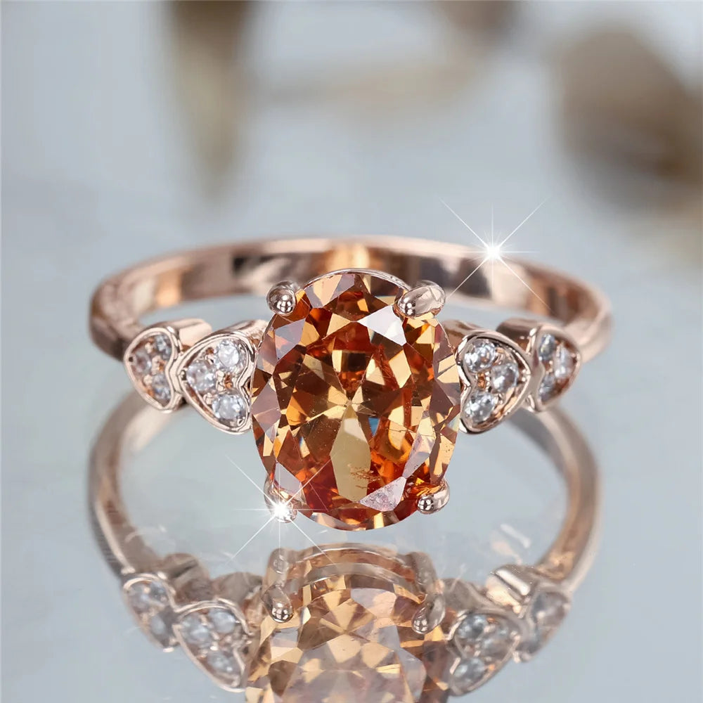 Bagues de Fiançailles promenales en Clip pour Femme, Bijoux en Or Rose, pour Document, Bandes de Mariage, Cadeaux de ix