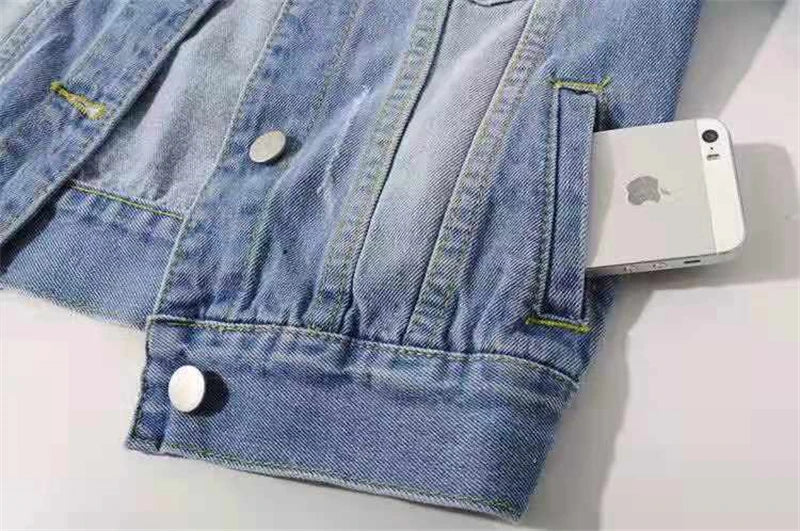 Veste en Jean pour femmes, hauts de couleur rose, couleur unie, courte, multicolore