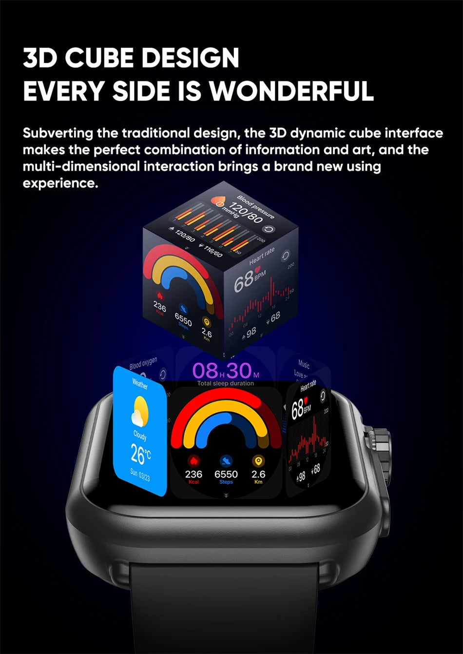 Montre Intelligente BOXUXING 2025 – Écran 1,85", Santé et Sport, Assistant Vocal