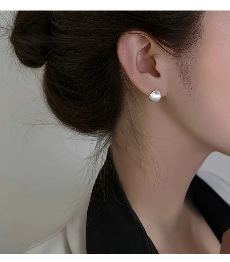 Boucles d'oreilles créoles géométriques coréennes en argent regardé 925, cadeau de bijoux sexy, simple, tempérament exquis, semi-vente chaude