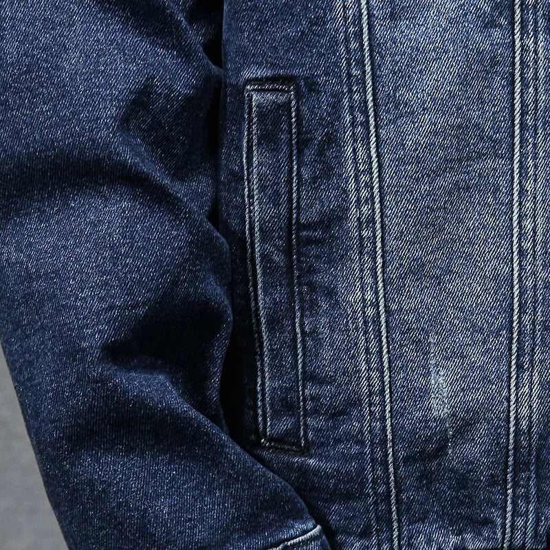Veste en denim homme WTHINLEE – Hiver, capuche et doublure chaude