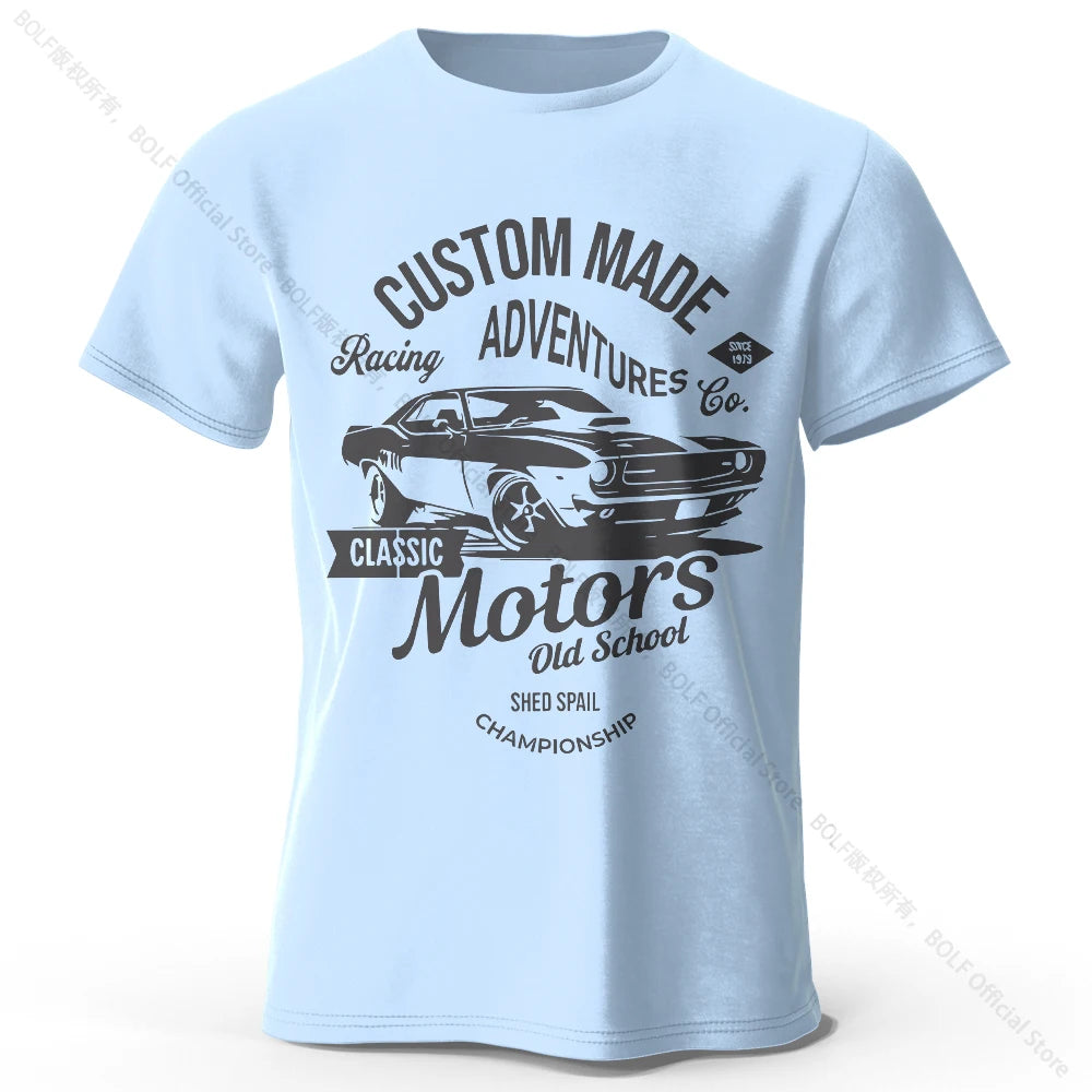 T-shirt homme BOLF – Coton peigné respirant et impression DTF haute précision