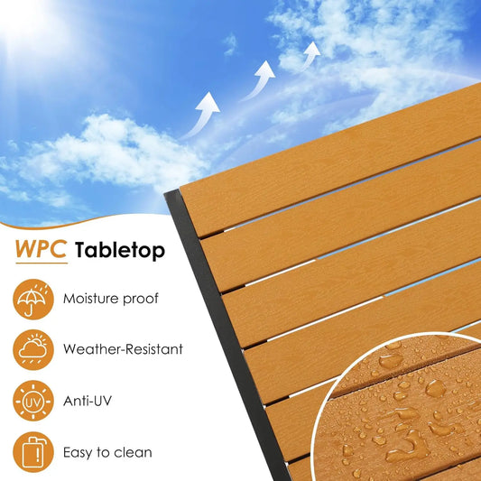 Table de jardin réglable en aluminium avec dossier haut, 2 chaises pliantes, 7 plis, ensemble de sièges de balcon, meubles de jardin, 3 pièces