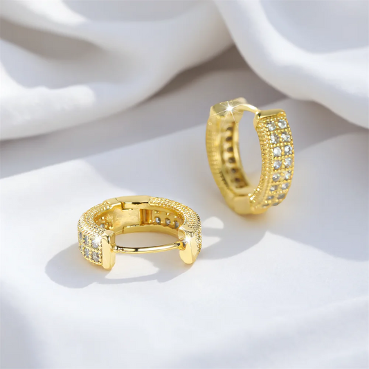 Boucles d'oreilles en Zircon blanc pour femmes, petites pierres rondes simples, Vintage, couleur or, boucle d'oreille, bijoux de mariage, cadeaux de fête