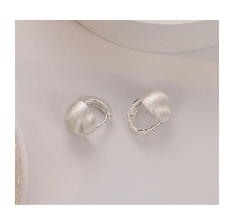 Boucles d'oreilles créoles géométriques coréennes en argent regardé 925, cadeau de bijoux sexy, simple, tempérament exquis, semi-vente chaude