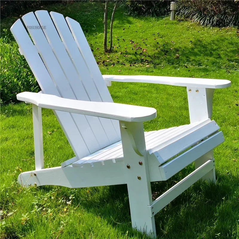 Ensemble de meubles de jardin avec dossier nordique en bois massif, ensemble de Table et chaises d'extérieur rétro, canapé de cour extérieure, chaise longue