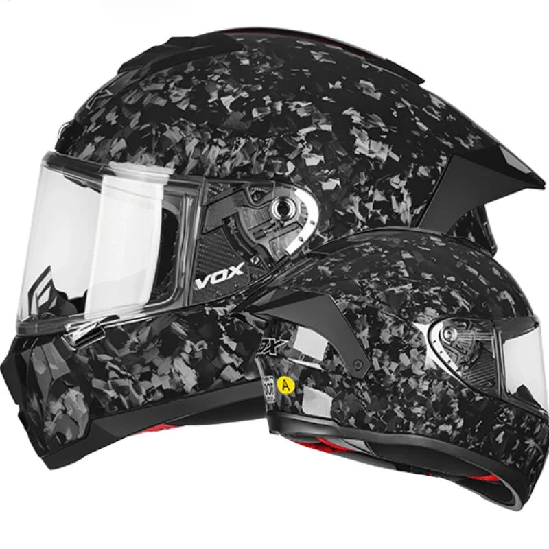 Casque Moto Intégral Fibre de Carbone DOT – Léger et Sécurisé