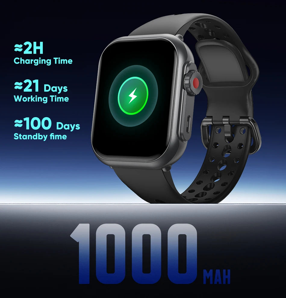 Montre Intelligente BOXUXING 2025 – Écran 1,85", Santé et Sport, Assistant Vocal