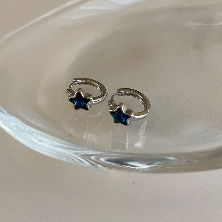 Boucles d'oreilles créoles étoile en argent Sterling 925, tempérament Simple incrusté de Zircon pour femmes, accessoires de bijoux de mariage