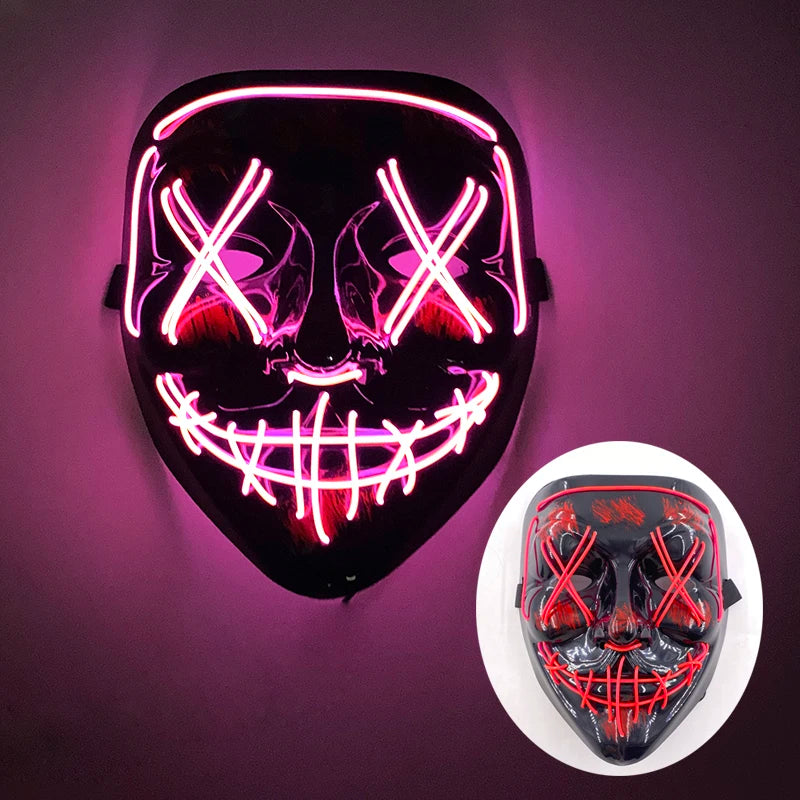 Masque Shuffle Lumineux – Cosplay Demon Slayer et Accessoire Halloween