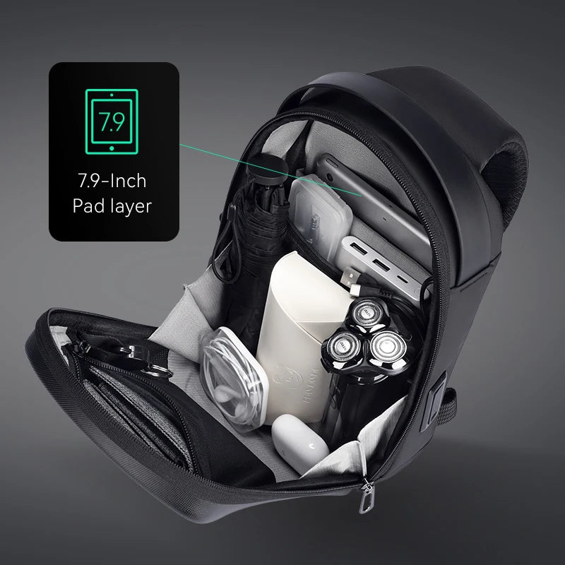 Mini Sac à Bandoulière RigideMarkRyden avec Port USB, Étanche