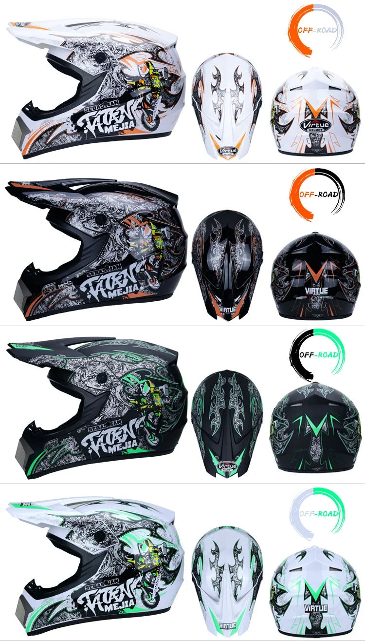 Envoyer 3 pièces cadeau casque de moto enfants casque tout-terrain vélo descente AM DH casque de cross capacete motocross casco