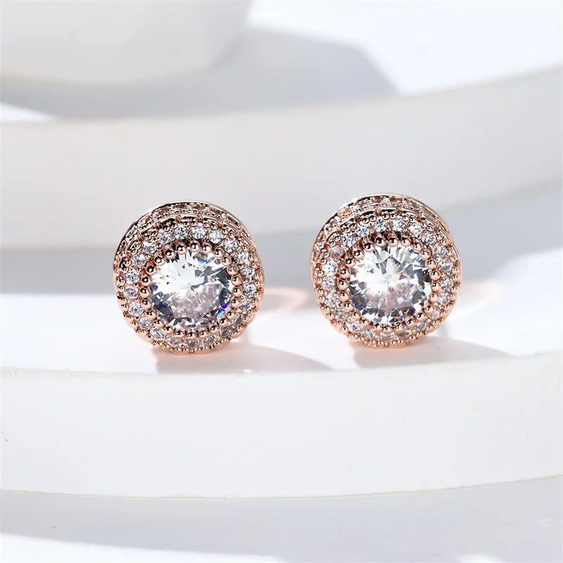 Boucles d'Oreilles de Luxe en Pierre Blanche pour Femme, Bijoux en Or et Argent, Breloque en Clip, pour Mariage