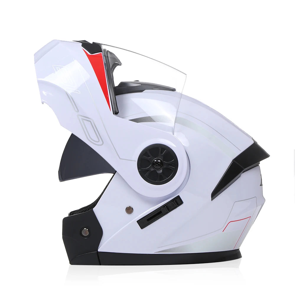 2020 nouveauté hommes moto course professionnelle casque rabattable matériau ABS casques modulaires à double lentille Certification DOT
