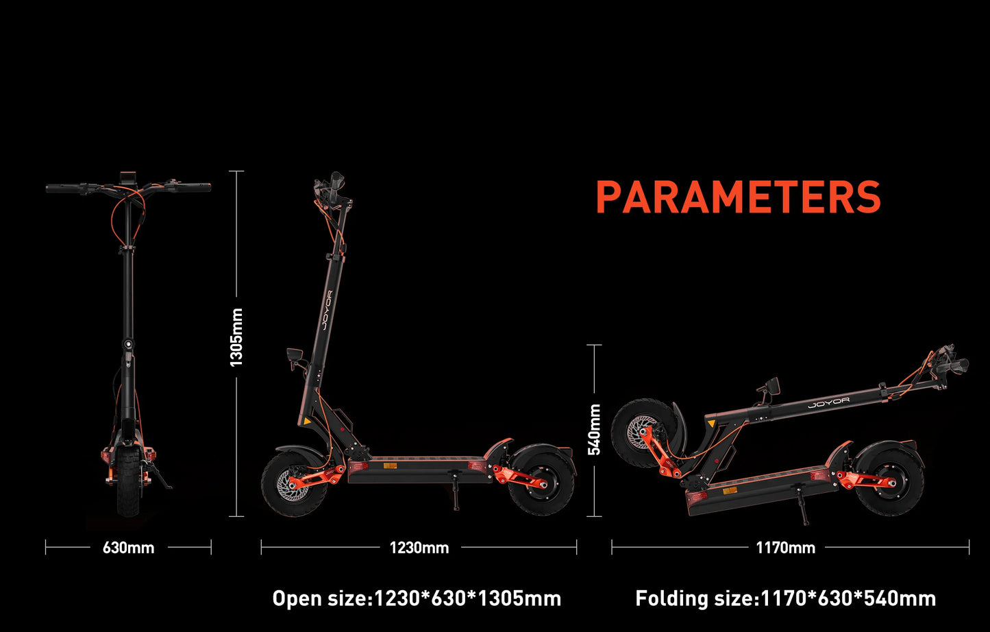 JOYOR T6 pliable adulte Scooter électrique e-scooter 25/48 km/h trottinette électrique 600W planches 48V 18Ah béquille