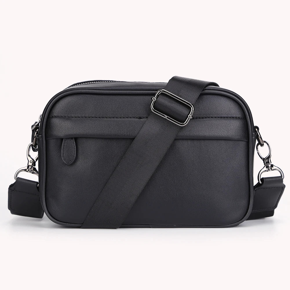 Sac à Épaule de Business Décontracté pour Hommes en Cuir PU Sac Messager à Large Sangle Sacs Bandoulière à Carreaux Plaid Designer Sacs à Bandoulière pour Hommes
