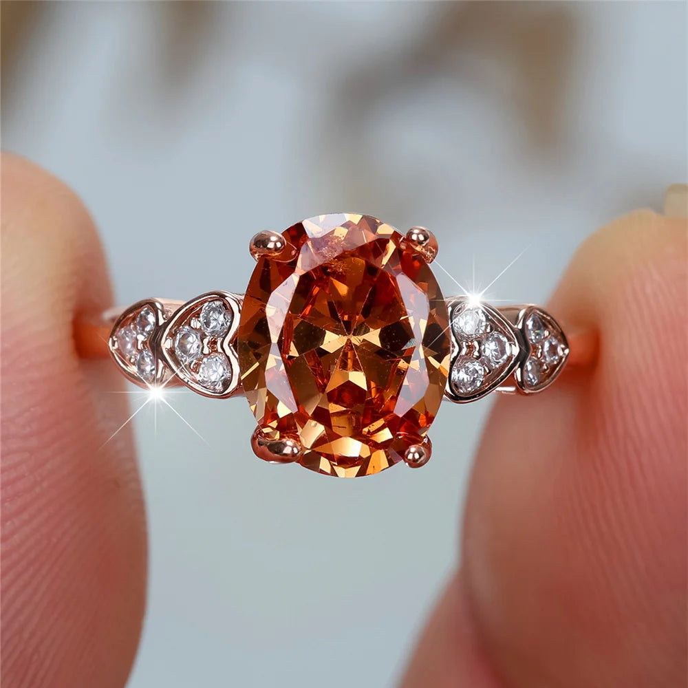 Bagues de Fiançailles promenales en Clip pour Femme, Bijoux en Or Rose, pour Document, Bandes de Mariage, Cadeaux de ix