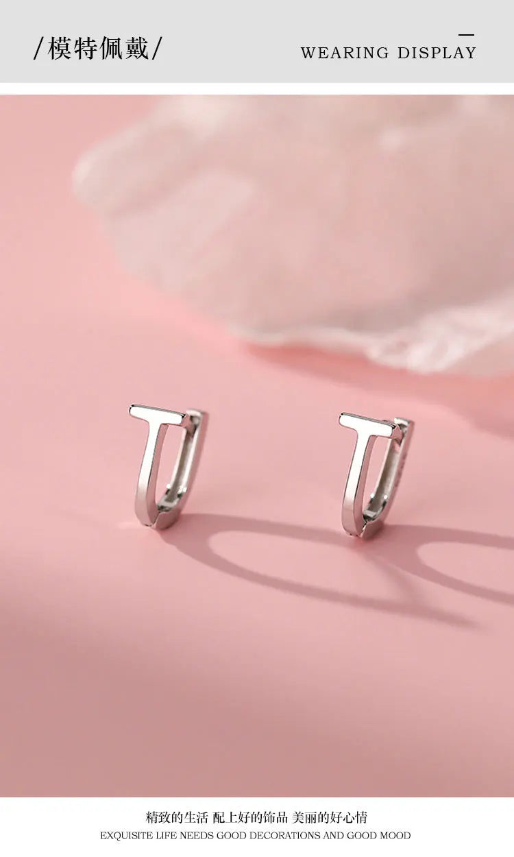 Boucles d'oreilles en argent Sterling 925 en forme de T, charmantes, Style minimaliste, cadeau de fête, bijoux fins pour femmes, nouvelle collection