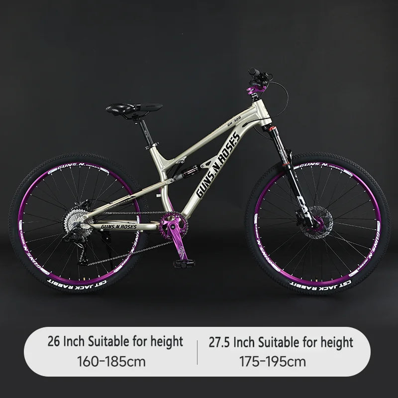 🚵 VTT 26"/27,5" 10 vitesses – Suspension pneumatique, cadre aluminium soft-tail