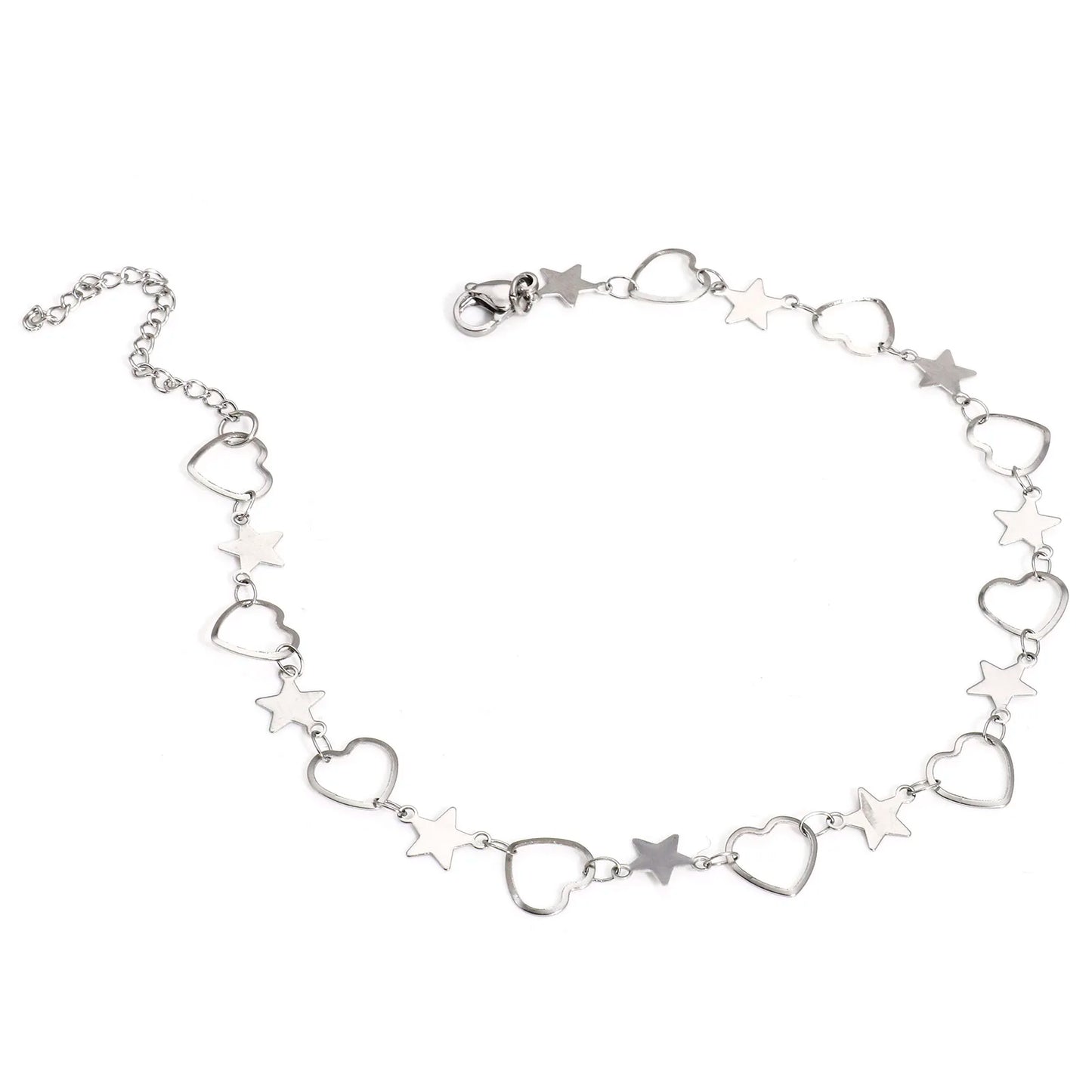 Bracelet de cheville en acier inoxydable 304 pour femmes, chaîne à maillons faite à la main, couleur argent, chaîne de jambe, pied, bijoux cadeau, 1 pièce