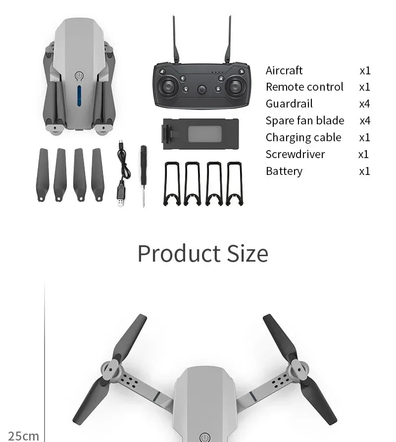 E88 Pro - Drone WIFI FPV avec Caméra HD 4K