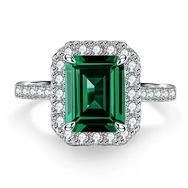 Bague en diamant taillée émeraude pour femme, or blanc de luxe, résistant, solide, PT950, 3 carats, cadeau pour la journée de Léon