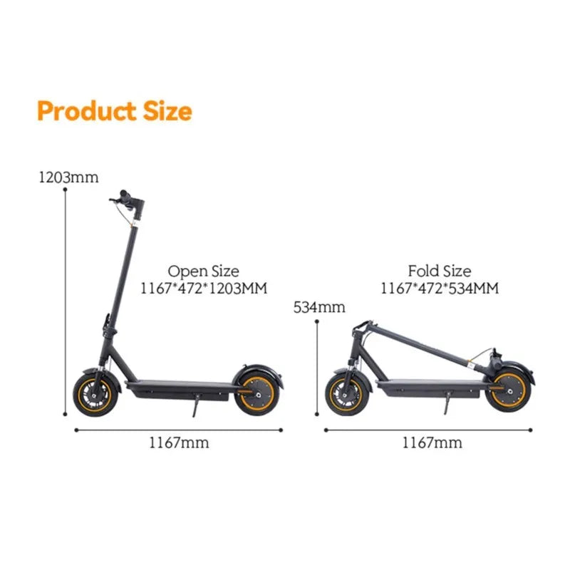 Trottinette Électrique de Ville – 36V 15Ah, 10” Pneus, 40-60 km Autonomie, Pliable, Durable