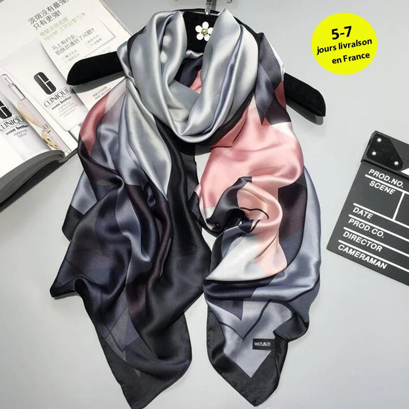 🧣 Foulard en Soie RUNMEIFA – Élégance d’Été & Style Luxe