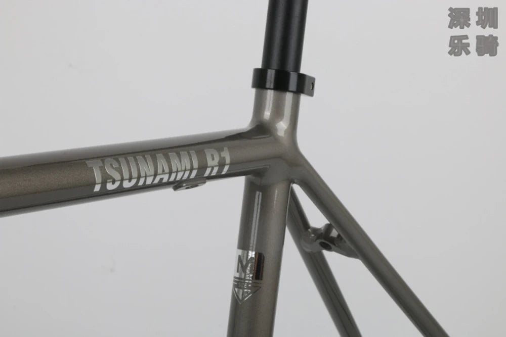 Le Cadre: TSUNAMI-Road Bicycle Frame, R1 Aluminum Alloy, 700C Rim Brake, C Clamp, Bicycle Rear Frame, Carbon Fork, New, 2024