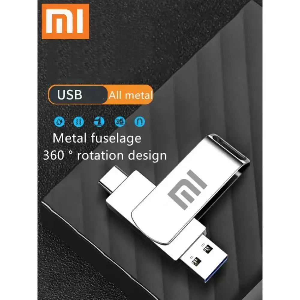 Xiaomi Flash Drives 2 To Usb 3.2 métal haute vitesse 1 To 512 Go bâton étanche SSD stockage PC téléphone transfert de données Portable