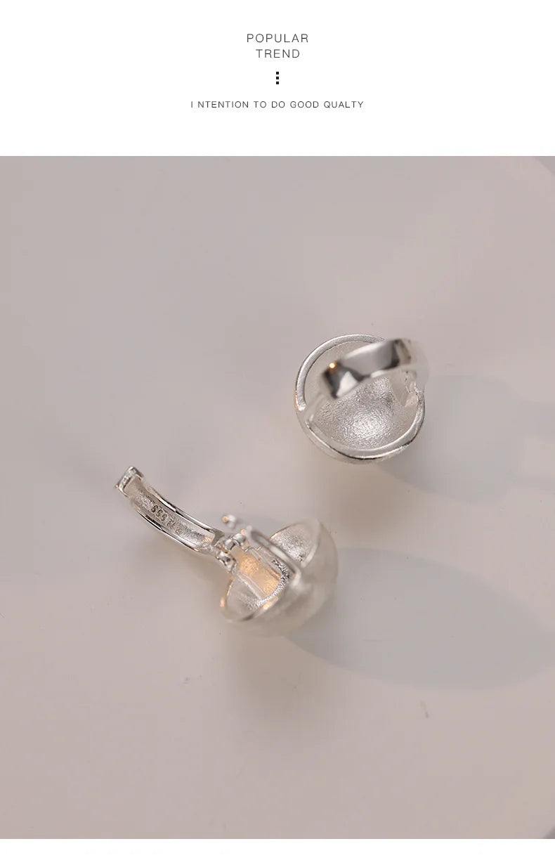 Boucles d'oreilles créoles géométriques coréennes en argent regardé 925, cadeau de bijoux sexy, simple, tempérament exquis, semi-vente chaude