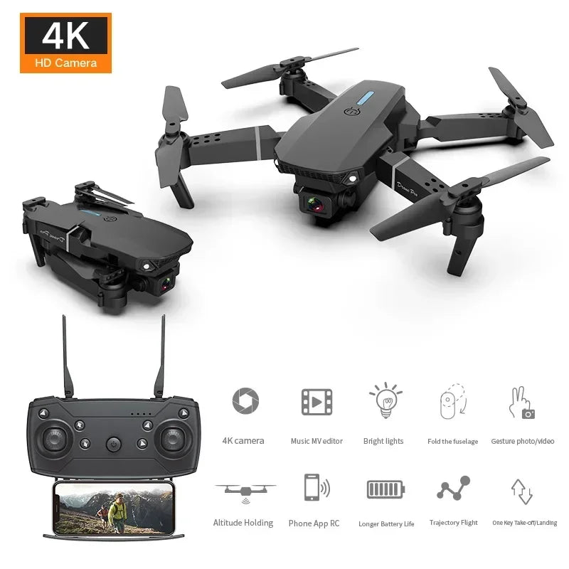 E88 Pro - Drone WIFI FPV avec Caméra HD 4K