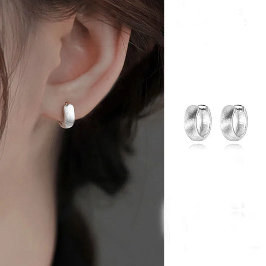 Boucles d'oreilles rondes minimalistes en argent Sterling 925 véritable pour femmes, cerceau, accessoires de bijoux