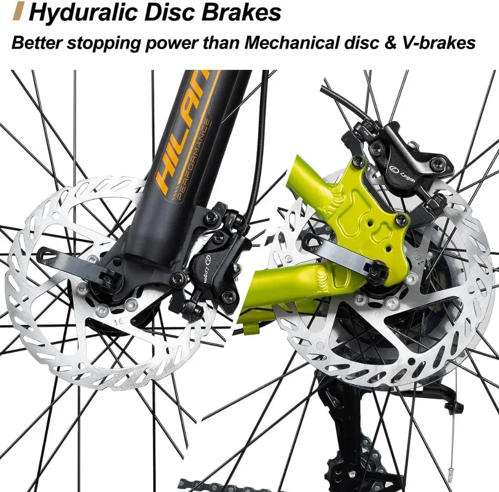 29 inch Mens Mountain Bike 17/19 inch Frame Hydraulic Disc-Brake Lock-Out Suspension Fork 16 Speeds Trail Bike