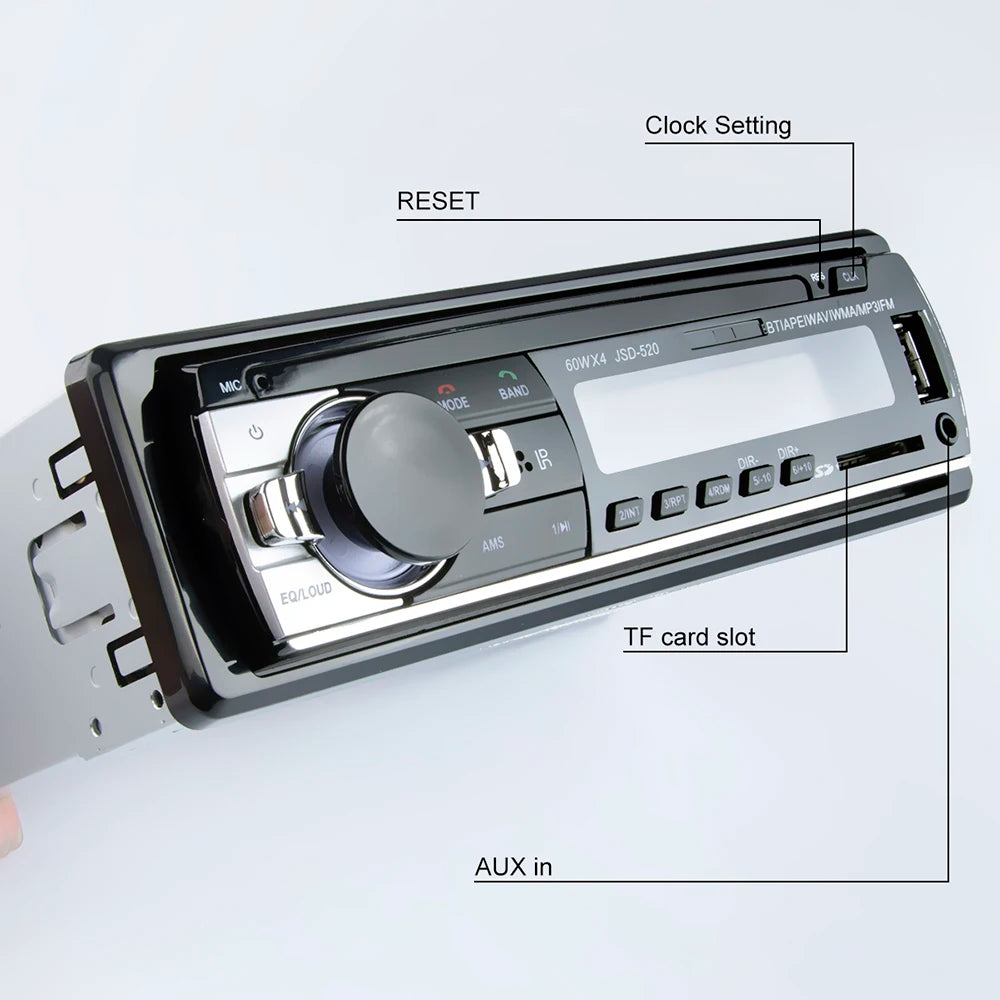 Autoradio Hippcron 1DIN Bluetooth – Lecteur MP3 Stéréo 60W x 4 avec USB/SD/AUX/FM