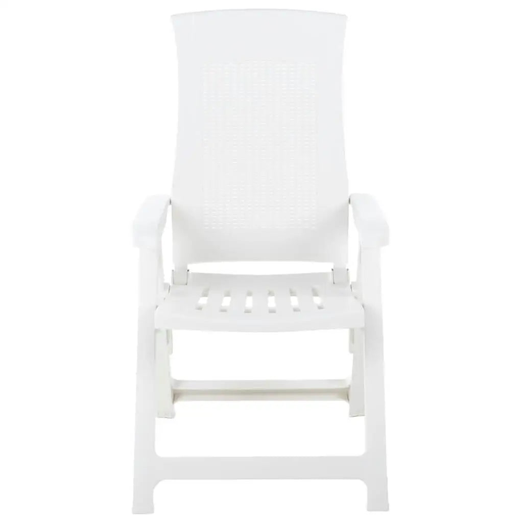 Ensemble de 2 chaises inclinables de jardin, meubles de salon d'extérieur en plastique blanc