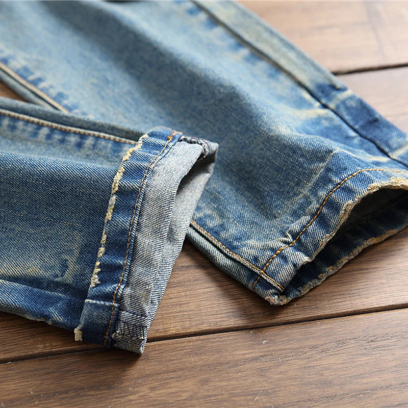 Jeans Droits Rétro Plus Size pour Hommes