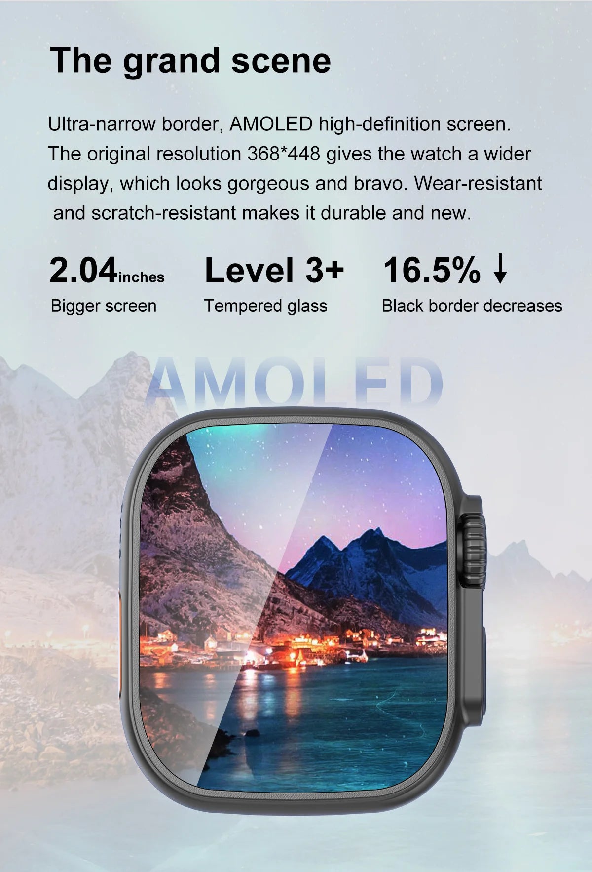 Montre Connectée GUHUAVMI Apple Watch Ultra 2 – AMOLED, Suivi Santé, Multi-Sports, IP67