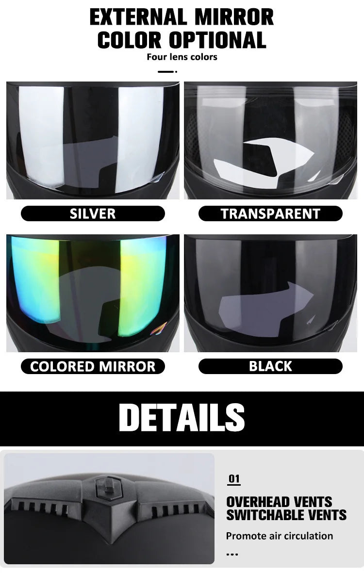 Uchoose-Casque de moto unisexe avec visière, double lentille, section transversale, certification DOT, casque de sécurité modulaire, casque à rabat
