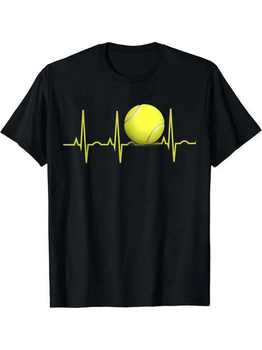 T-shirt de Tennis Battement de Cœur – Unisexe, Confortable et Respirant, Style Décontracté et Sportif