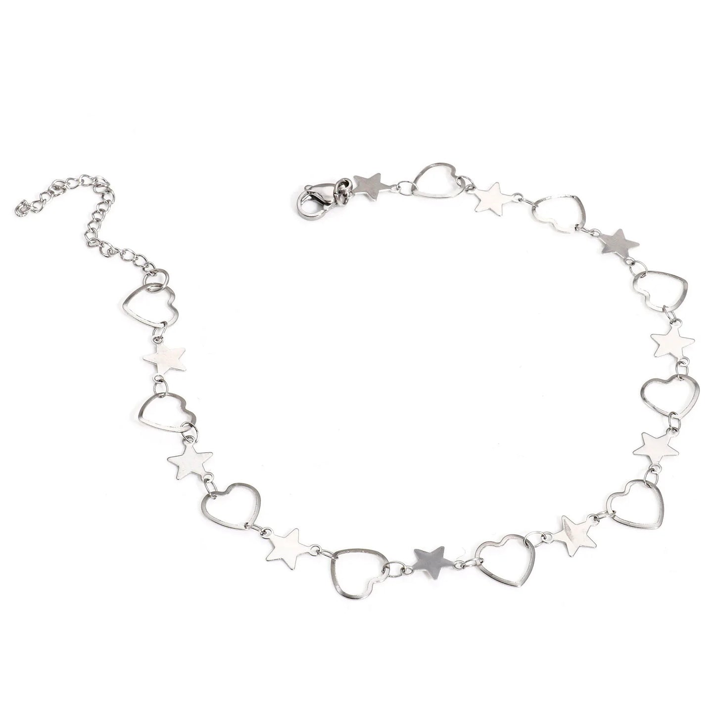 Bracelet de cheville en acier inoxydable 304 pour femmes, chaîne à maillons faite à la main, couleur argent, chaîne de jambe, pied, bijoux cadeau, 1 pièce
