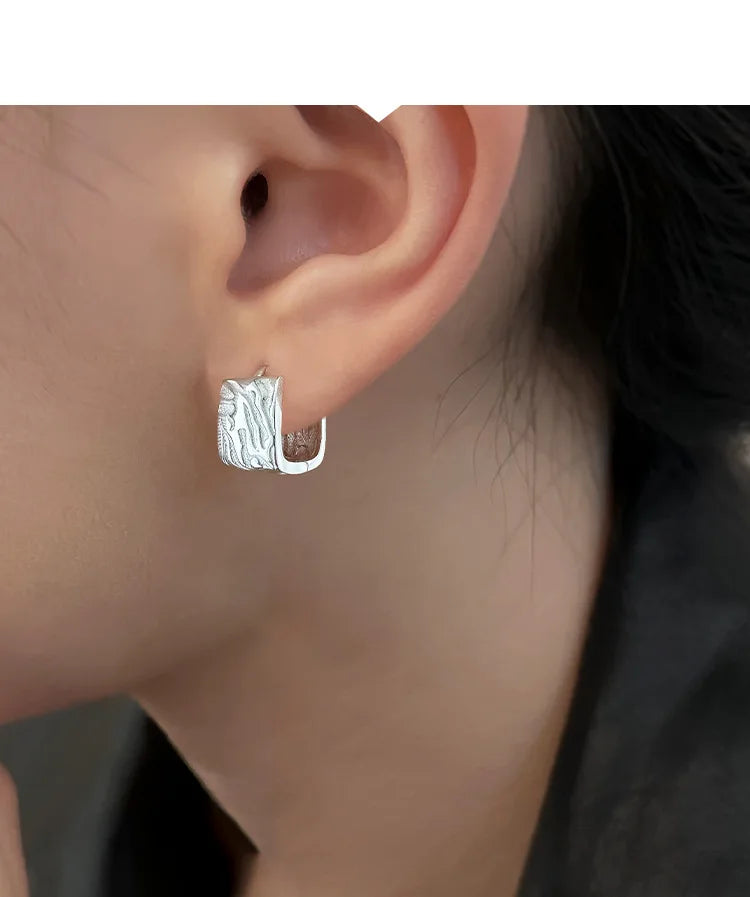 REETI 925 boucles d'oreilles en argent Sterling boucles d'oreilles carrées géométriques pour femmes cadeau boucles d'oreilles bijoux de mode cadeau