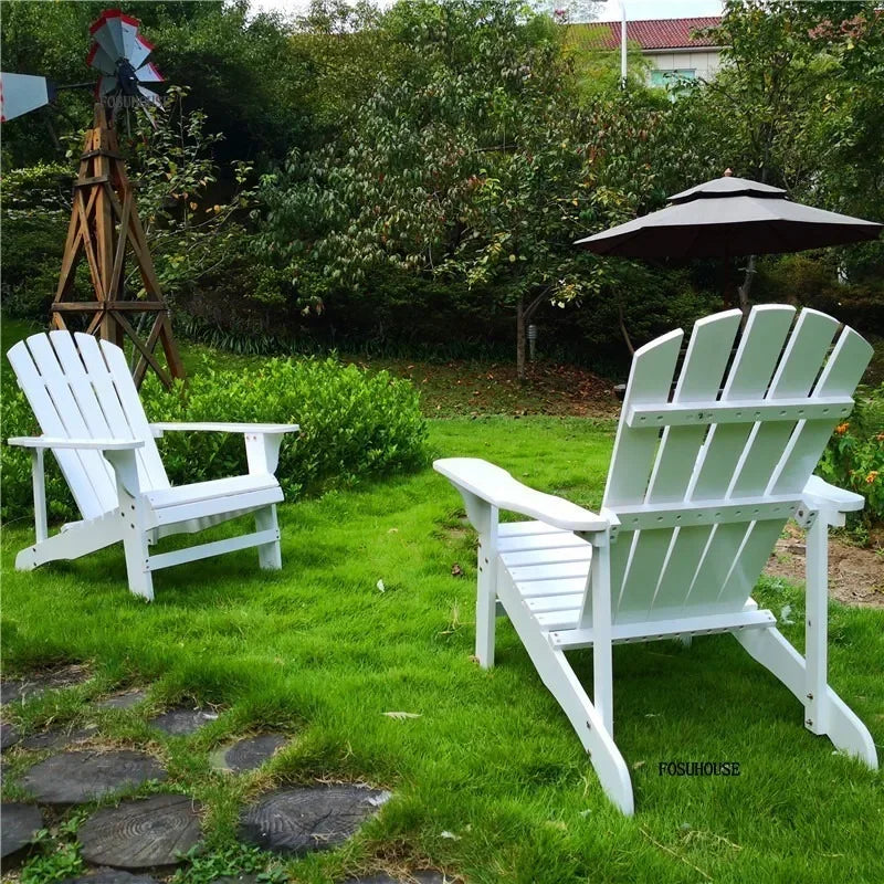 Ensemble de meubles de jardin avec dossier nordique en bois massif, ensemble de Table et chaises d'extérieur rétro, canapé de cour extérieure, chaise longue