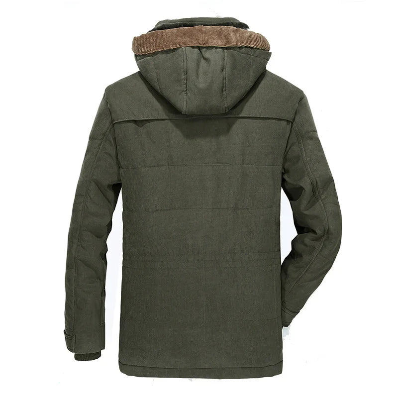 Bonne qualité mâle Fit manteaux d'hiver multi-poches Cargo vestes hommes longs manteaux d'hiver doudoune à capuche décontracté chaud Parkas 7XL