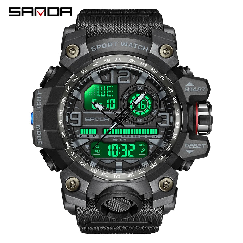 2022 Sanda Top Brand Sports Men's Watches Military Quartz Watch Man Waterproof Wristwatch For Men Clock Shock Relogios Masculino